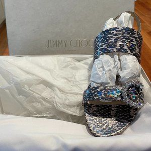 Jimmy Choo Saphera Flat, Size 8.5HoloGraphic Elaphe.   Brand New never been worn